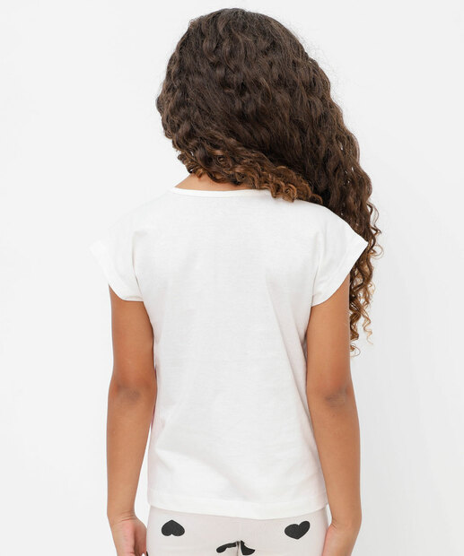 Blusa Infantil Listrada Minnie Tam 4 a 10 Off White