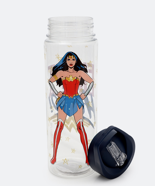 Garrafa Squeeze Mulher Maravilha Disney 670ML Preto
