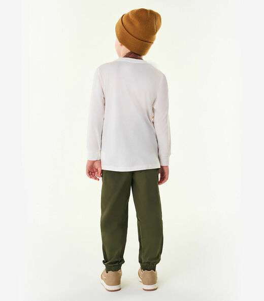 Conjunto Camiseta Manga Longa E Calça Trick Nick Bege