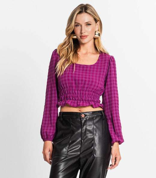 Image_Blusa Manga Longa Feminina Xadrez Endless Roxo