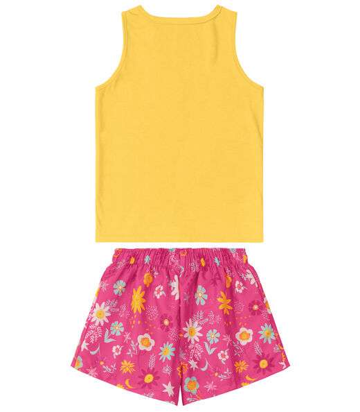 Conjunto Infantil Feminino Floral Rovitex Amarelo