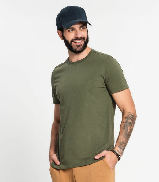 Camiseta Meia Malha Básica Masculina Kohmar Verde