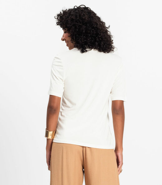 Blusa Feminina Básica em Malha Visco Rovitex Bege