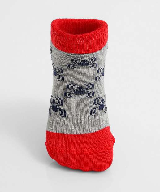 Kit 2 Meias Infantil Estampa Homem Aranha Marvel Vermelho 