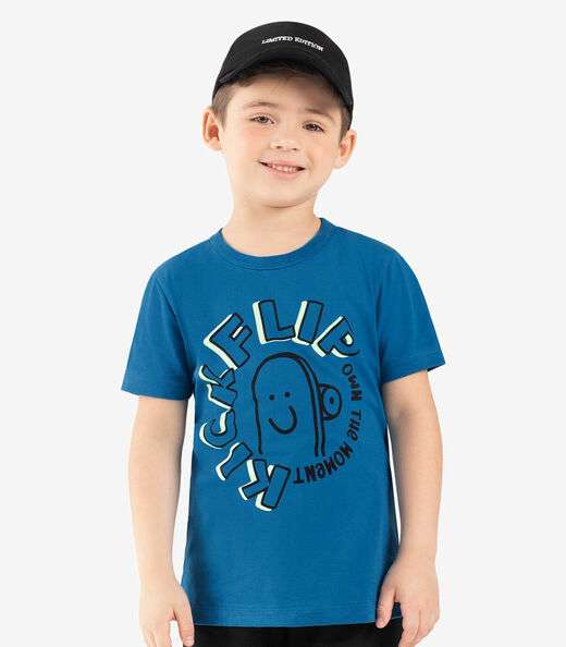 Conjunto Infantil Camiseta Com Bermuda Rovi kids Azul