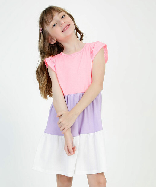 Vestido Infantil Recorte Babado Marisa Tam 4 a 10