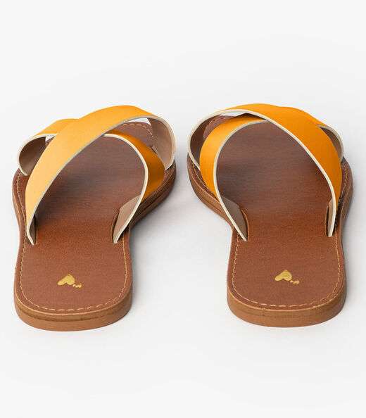 Sandália Rasteirinha Com Tiras Largas Select Marrom