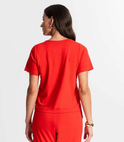 Blusa Feminina Manfa Curta Rovitex Laranja