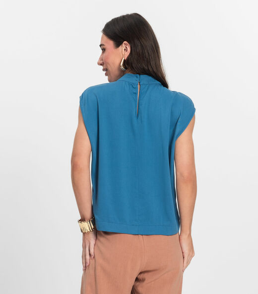 Blusa Feminina Gola Alta Endless Azul