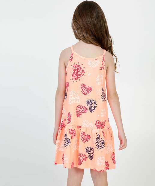 Vestido Infantil Estampa Frase Brandili Tam 4 a 10