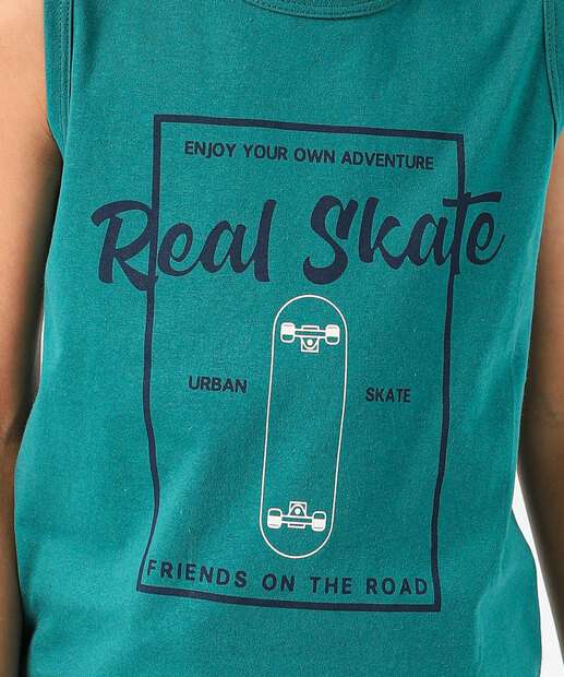 Regata Infantil Estampa Skate Marisa Tam 4 a 10 Verde