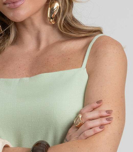 Macaquinho Feminino em Linho Dianna Verde