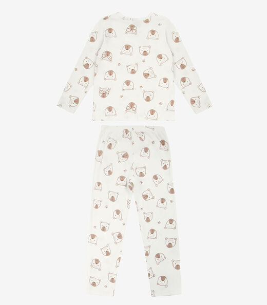 Pijama Infantil Estampado Select Bege