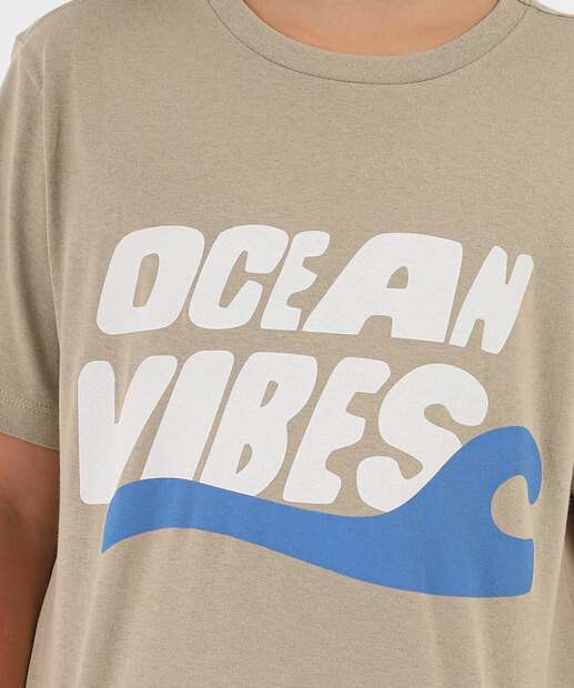 Camiseta Juvenil Manga Curta Estampada Marisa Tam 10 a 16 Cinza