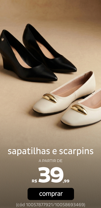 Sapatilha e Scarpins a partir de R$39,99