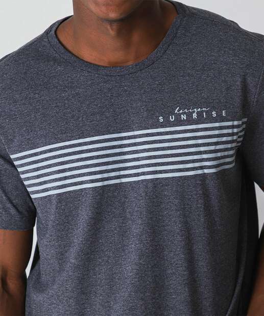 Camiseta Masculina Listras Manga Curta MR