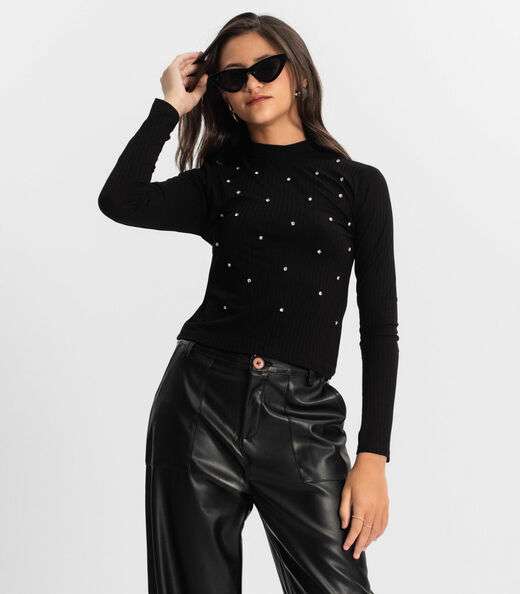 Image_Blusa Juvenil Feminina Em Ribana Minty Preto