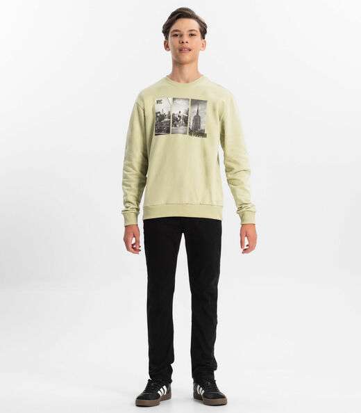 Blusão Juvenil Menino Em Moletom Minty Verde