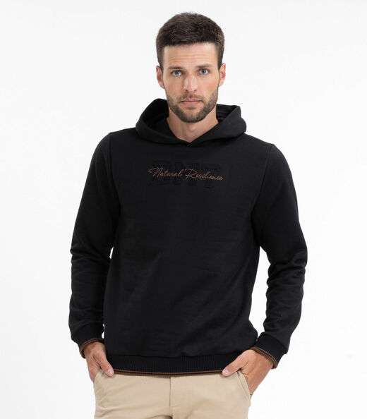 Blusão Masculino Com Capuz Moletom Diametro Preto