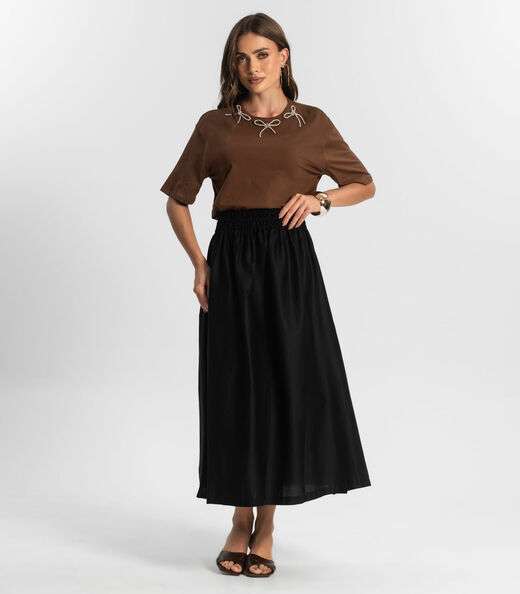 Saia Midi Endless Preto