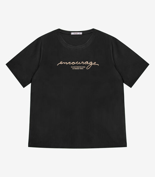 Image_Blusa Manga Curta Feminina Plus Size Secret Glam Preto