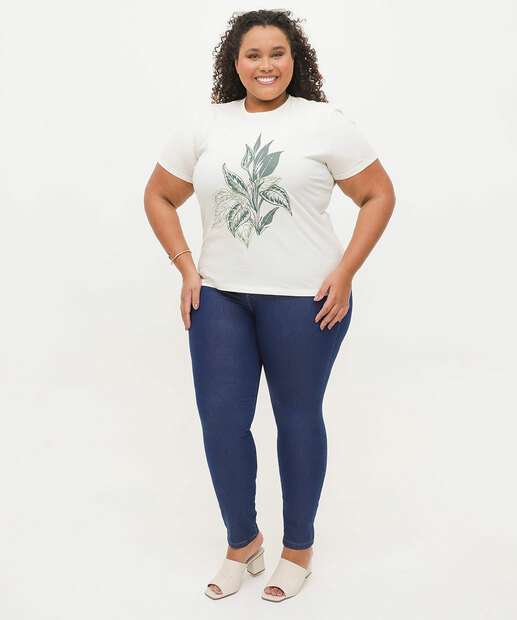 Blusa Plus Size Feminina Estampa Folhas Marisa