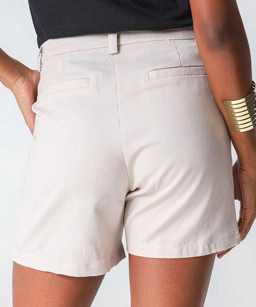 Bermuda Feminina Alfaiataria Marisa Bege