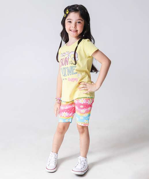 Image_Conjunto Infantil Estampa Flores Marisa Tam 4 a 10 Amarelo