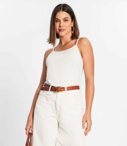 Image_Blusa de Alça Feminina Viscotorcion Básica Rovitex Bege