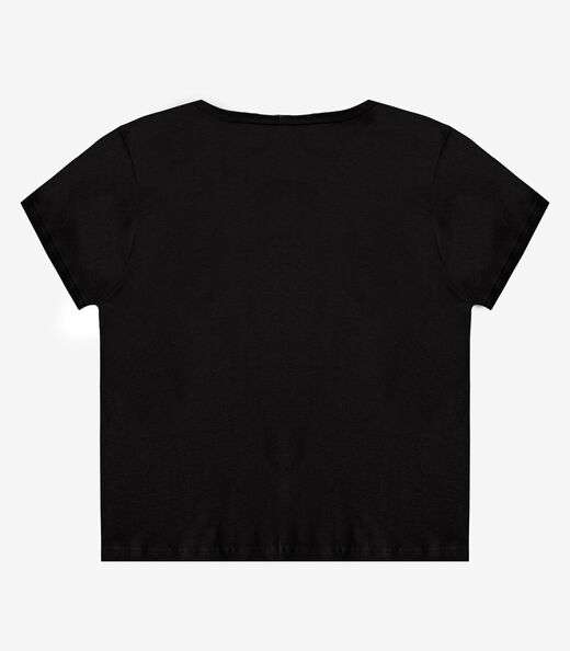 Blusa Feminina Manga Curta Estampada Select Preto