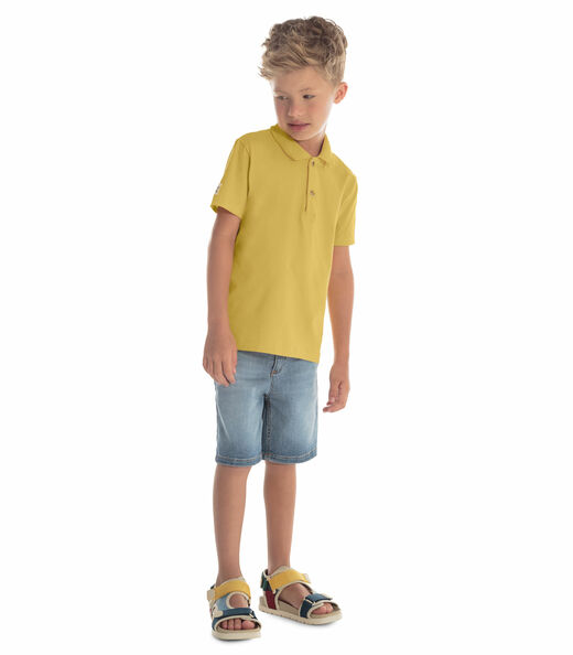 Camisa Polo Juvenil Meia Malha  Trick Nick Amarelo