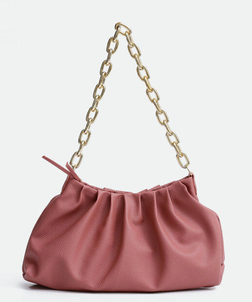 Bolsa de Ombro Baguete Feminina Textura Corrente Marisa