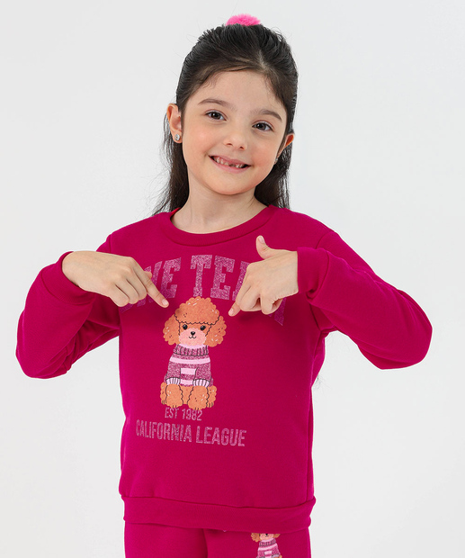 Image_Blusa Infantil Moletom Tam 4 a 10 Rosa