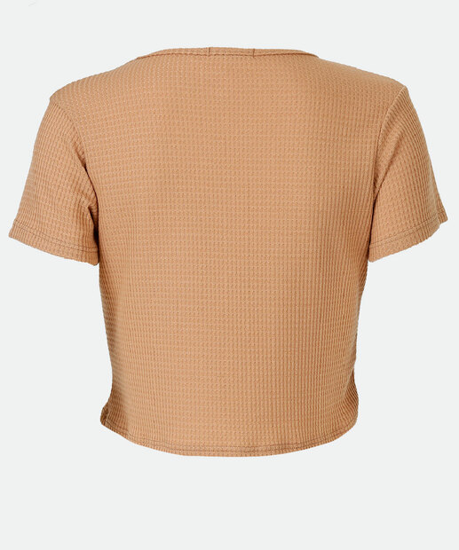 Blusa Feminina Textura Manga Curta Marisa