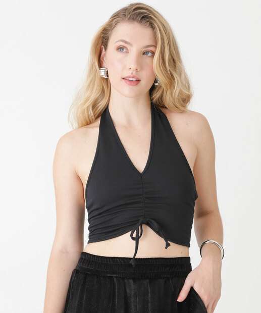 Image_Blusa Cropped Feminina Frente Única drapeado Marisa