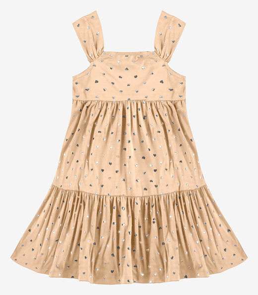 Image_Vestido Infantil Malha Delicate Foil Rovi Kids Bege