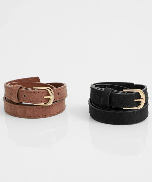 Image_Kit 2 Cintos Feminino Fino Marisa Preto