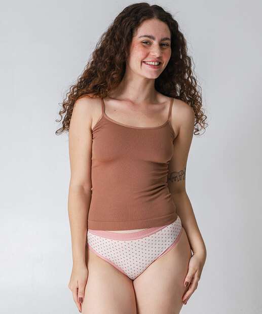 Kit 2 Calcinhas Tanga Cotton Poá Marisa Rosa