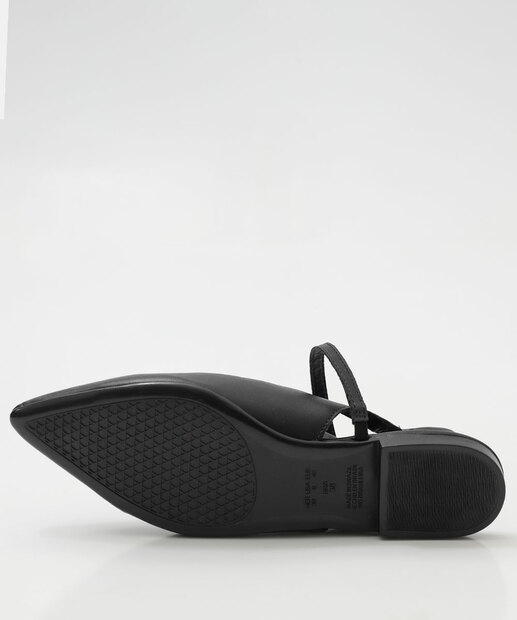 Sapatilha Feminina Slingback Bico Fino Via Uno Preto