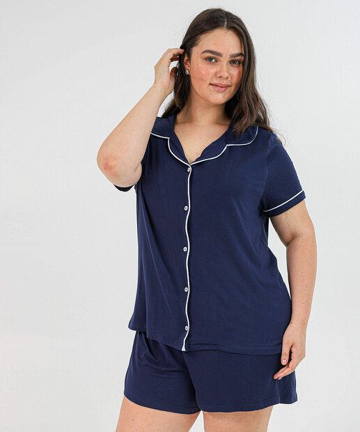 Image_Pijama Americano Plus Size Manga Curta Marisa Azul