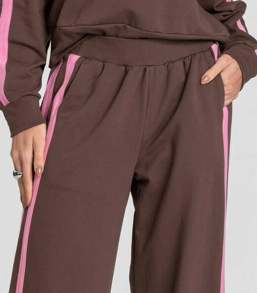 Calça Feminina Pantalona em Molecotton Dianna Marrom