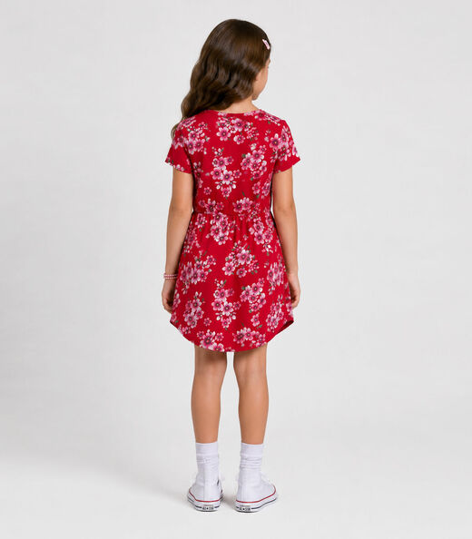 Vestido Curto Infantil Estampado Select Vermelho