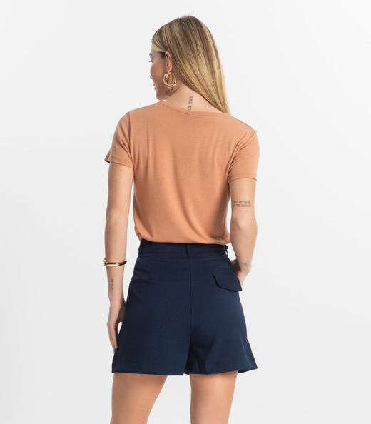 Blusa Feminina Básica Visco Tricot Rovitex Marrom
