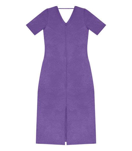 Vestido Midi Ribana Canelada Lurex Rovitex Roxo