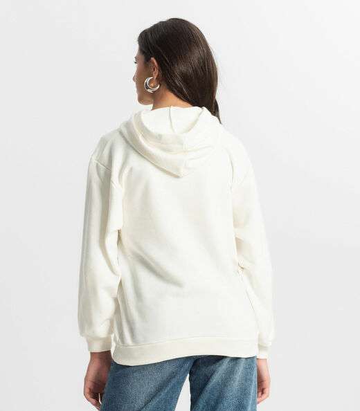 Moletom Juvenil Feminino Com Capuz Minty Bege