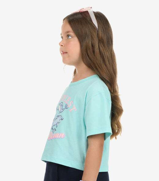 Conjunto Blusa com Shorts Menina Rovi Kids Azul
