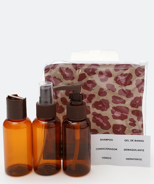 Image_Kit De Viagem Feminino 3 Peças Animal Print Marisa Marrom