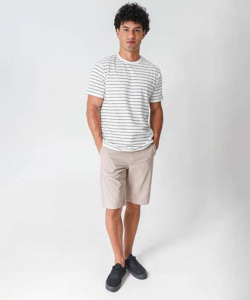 Camiseta Masculina Listrada Manga Curta MR