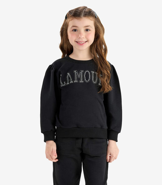 Blusão com Calça Moletom Rovi Kids Preto