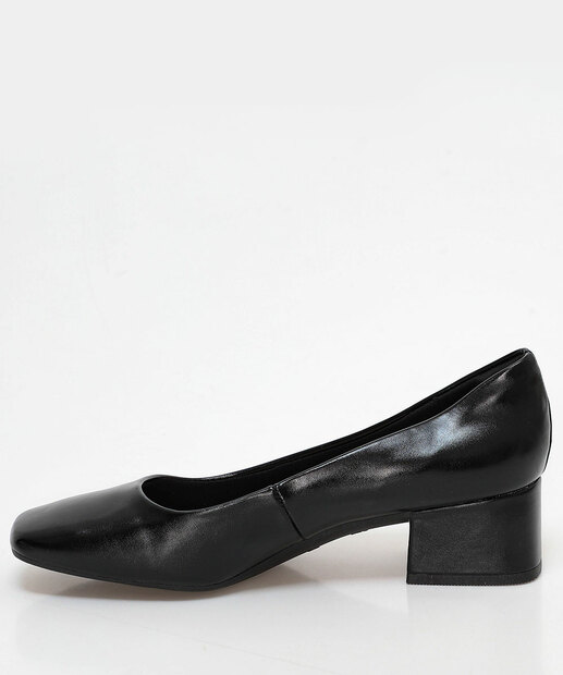 Scarpin Feminino Salto Grosso Via Uno Preto